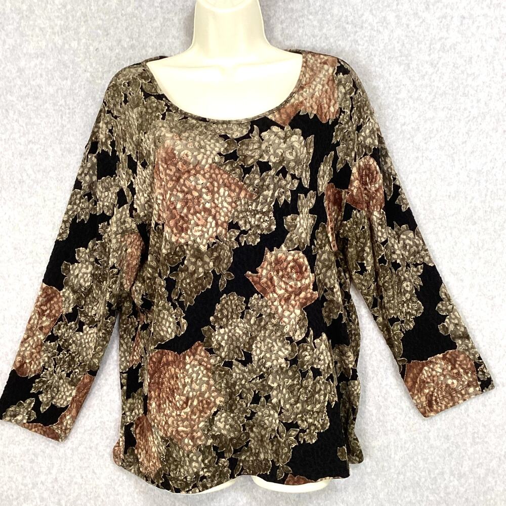 Vtg Chicos Design Top Size 3 XL Dark Romantic Elegant Party Evening Church